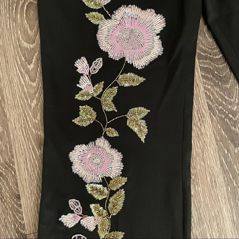 Escada floral beaded embroidered slacks - Picture 3 of 7